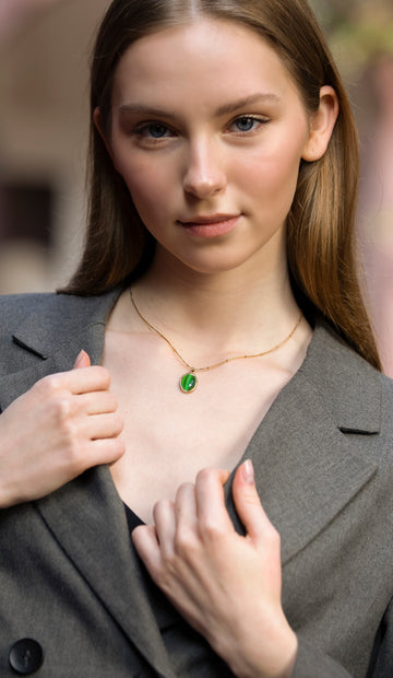 Oval Green Necklace