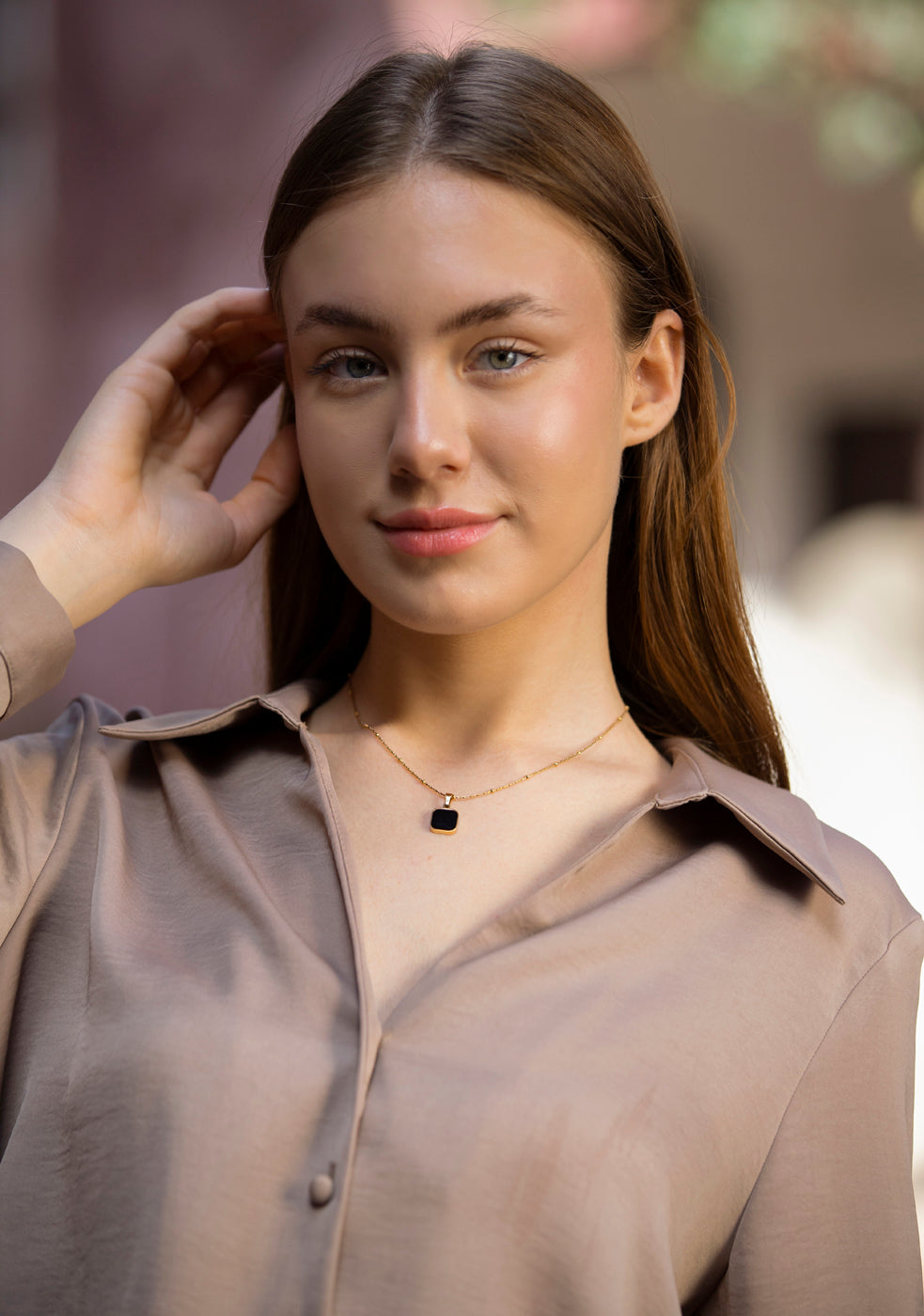 Black Square Necklace