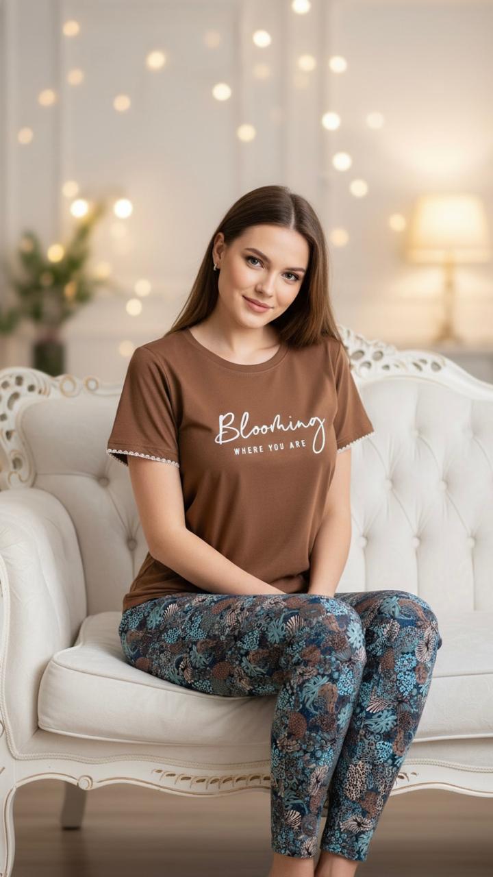 Elegant floral-patterned pants design